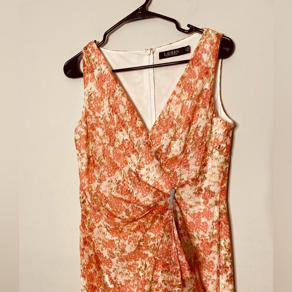 Lauren Ralph Lauren Floral Ruffle-Trim Georgette Gown - Picture 5 of 14